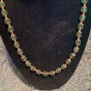 Elegant Green and Silver Necklace